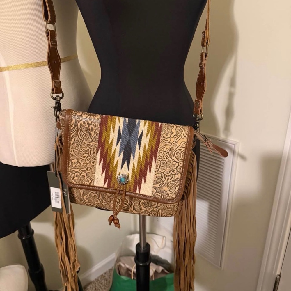 Myra Boho Fringe Crossbody Bag